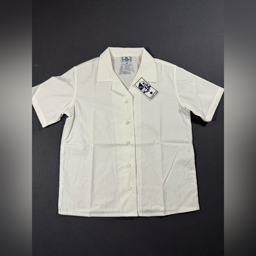 Tanvir White Button Front Short Sleeve Shirt Boys Size 10 NWT